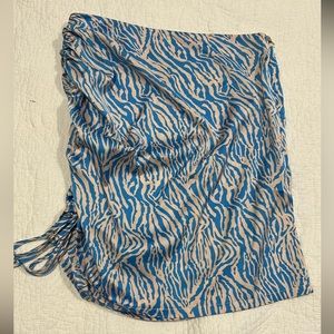 Patterned pink and blue skirt